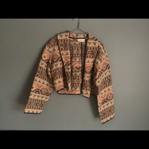 Aztec cropped jacket size medium